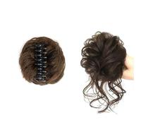 FDEETY Chignon Capelli Finti con Cartella Riccio Ondulato Capelli Naturale Chignon Coda di Cavallo Capelli Estensioni dei Capelli Sintetici per Donne(Marrone scuro)