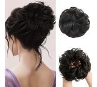 FDEETY Chignon Finto per Capelli Coda di Cavallo Posticcia Sintetica Ondulato per Capelli Spessi Chignon Finti Naturale per Updo per Donne e Ragazze (Marrone chiaro)