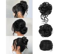 FDEETY Chignon Messy Bun Elastici Capelli Ricci Lisci Ondulati Accessori Acconciatura Donna Raccolto Alto Morbido Naturale