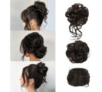 FDEETY Chignon Messy Bun Elastici Capelli Ricci Lisci Ondulati Accessori Acconciatura Donna Raccolto Alto Morbido Naturale
