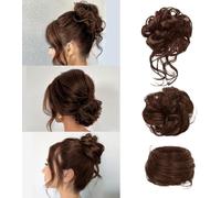 FDEETY Chignon Messy Bun Elastici Capelli Ricci Lisci Ondulati Accessori Acconciatura Donna Raccolto Alto Morbido Naturale