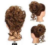 FDEETY Chignon Riccio Messy Posticcio Capelli Sintetici Elastico Coda Acconciatura Updo Voluminoso Ciocca Arricciata