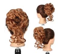 FDEETY Chignon Riccio Messy Posticcio Capelli Sintetici Elastico Coda Acconciatura Updo Voluminoso Ciocca Arricciata