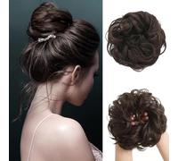 FDEETY Ciambella Elastica Capelli Ricci Chignon Messy Bun Posticcio Acconciatura Updo Crocchia Volume Naturale