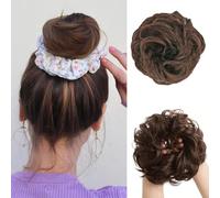FDEETY Ciambella Elastica Capelli Ricci Chignon Messy Bun Posticcio Acconciatura Updo Crocchia Volume Naturale