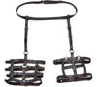 FDEETY Cintura Regolabile In Pelle Sintetica Nera Per Donne Accessorio Moda Con Design A Gabbia Cinghie Elastiche Per Coscia E Vita Stile Gotico E Punk Cintura Decorativa Per Eventi Speciali