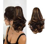 FDEETY Coda Capelli Ricci Ondulati Clip Extension Claw Ponytail Sintetica Aspetto Naturale Acconciatura Elegante Capelli Finti