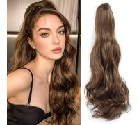 FDEETY Coda Finta Capelli Finti Donna Coda Extension Capelli Finti Per Acconciature Extension Capelli Parrucca Donna Acconciature Capelli Donna Fermaglio Capelli Donna(Marrone Chiaro)