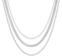 FDEETY Collana Multistrato Catena Serpente Maglia Cubana Corda Intrecciata Gioielli Donna Eleganti Accessori Quotidiani