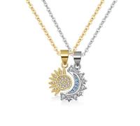 FDEETY Collana Sole e Luna per Coppia Adolescente Collana Mamma Figlia Amicizia Sorella Gioielli BFF Amicizia Regali 2 Pezzi (#C)