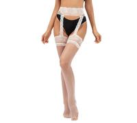 FDEETY Collant Donna Reggicalze Hot Calze Autoreggenti Pizzo Rete Giarrettiera Velate Sexy Lingerie Calze a Rete Eleganti