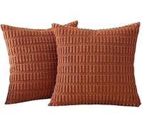 FDEETY Copricuscini Decorativi In Velluto A Coste Rosa Set Di 2 Pezzi Federe Quadrate 45x45 Cm Cuscini Morbidi E Confortevoli Per Divano Letto Soggiorno Camera Da Letto