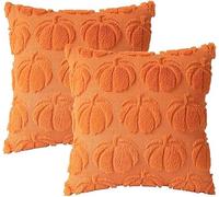 FDEETY Federe Cuscini Decorative Zucca 3d Tessuto Tufted Copricuscini Quadrati 45x45cm Autunnali