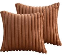 FDEETY Federe Cuscini Peluche Scanalate 45 * 45cm Morbide Decorative Velluto Striato Pelliccia Sintetica