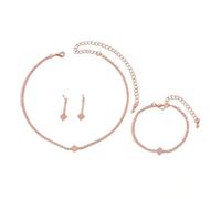 FDEETY Gioielli per Donna Set Gioielli da Sposa con Strass Collana da Sposa Bracciale e Orecchini Set per Festa Nuziale