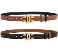 FDEETY Gürtel Damen Doppelseitiger Echtleder Langlebig Elegant mit Robuster Legierungsschnalle Perfekt für Jeans und Business Outfits（Karamell 100cm）