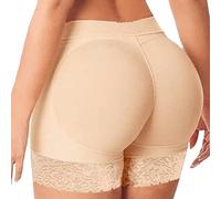 FDEETY Modellante da Donna Contenitiva Push Up Hip Enhancer Pad Pantaloncini Intimo Senza Cuciture Tummy Control Body Shaper Pantaloncini Faja Beige