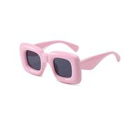 FDEETY Occhiali da Sole da Donna Moda Rettangolari Shades Occhiali Protezione UV400 Retrò Vintage Occhiali Abito Viaggio Estetico Feste (Rosa)