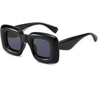 FDEETY Occhiali da Sole Quadrati Oversize Montatura Spessa Lenti Scure Protezione Uv Stile Retrò Vintage Accessorio Donna