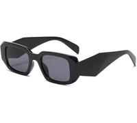 FDEETY Occhiali da Sole Rettangolari Vintage Montatura Spessa Protezione Uv Lenti Polarizzate Stile Retrò Classico