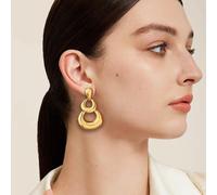 Fdeety Orecchini A Cerchio In Oro Placcato Design Moderno Orecchini Pendenti Gioielli Per Donna Accessori Eleganti Orecchini Anallergici Stile Raffinato Orecchini Di Alta Qualità Set Di 2 Pezzi