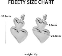 Fdeety Orecchini A Forma Di Cuore In Oro Lucido Eleganti E Raffinati Perfetti Per Serate E Eventi Speciali Gioielli Per Donna Orecchini A Pendente