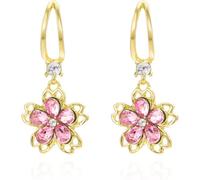 Fdeety Orecchini A Forma Di Fiore Con Cristalli Verdi Eleganti Orecchini Pendenti In Oro Accessorio Raffinato Per Donne Gioielli Di Alta Qualità Per Ogni Occasione