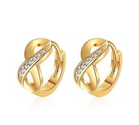 FDEETY Orecchini Cerchio Infinito Cristalli Colorati Placcati Oro Brillanti Eleganti Piccoli