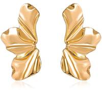 FDEETY Orecchini da Donna Semplice Moda Petali Irregolari Orecchini Retrò Orecchino Gioielleria Regalo per Mamma Moglie Figlia (Oro)
