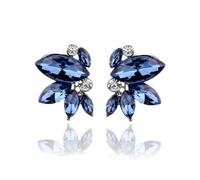 FDEETY Orecchini da Donne Marquise Cluster Orecchini Pendenti Sposa Gioielli per Spose Orecchini Pendenti da Matrimonio (Blu)