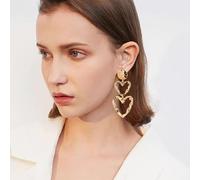 FDEETY Orecchini Donna Argento 925 a Cuore Pendenti Eleganti Accessori Moda per Occasioni Speciali e Uso Quotidiano(Oro)