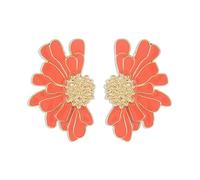 FDEETY Orecchini Donna Fiore Orecchini a Perno Vintage a Forma di Margherita Esagerata Regali di Gioielli Margherita Stile Boho e Retrò Semplice (Arancia)