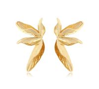 FDEETY Orecchini Foglia Metallici Tridimensionali Botanici Eleganti Leggeri Pendenti Dorati Artistici Femminili