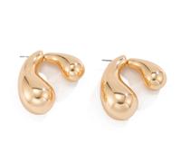 FDEETY Orecchini Goccia Curva Geometrici Lucidi Minimalisti Eleganti Donna Lega Metallica