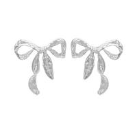 FDEETY Orecchini Natalizi Fiocco Metallico Orecchini a Bottone Dorata Elegante Set di Gioielli per Fidanzata, Moglie, Festa, Cenone