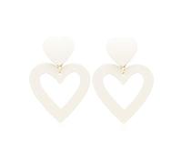 FDEETY Orecchini Pendenti Cuore Madreperla Doppio Strato Eleganti Romantici Accessori Donna