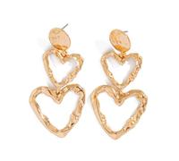 FDEETY Orecchini Pendenti Cuore Martellato Geometrici Eleganti Gioielli Donna Accessori Raffinati