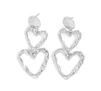 FDEETY Orecchini Pendenti Cuore Martellato Geometrici Eleganti Gioielli Donna Accessori Raffinati