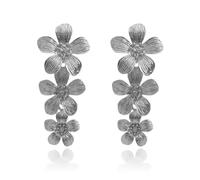 FDEETY Orecchini Pendenti Fiore Cascata Triplo Petalo Eleganti Gioielli Donna Accessori Stile Botanico Lussuosi