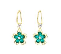 FDEETY Orecchini Pendenti Fiore Cristallo Eleganti Gioielli Donna Oro Brillanti Petali Cerimonia Matrimonio Lusso Accessori