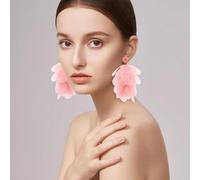 FDEETY Orecchini Pendenti Fiore Stratificato Multicolore Acrilico Leggero Donna Accessori Gioielli Eleganti