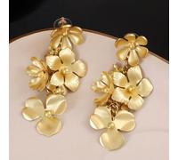 FDEETY Orecchini Pendenti Floreali Cascata Petali Metallici Eleganti Gioielli Donna Primavera Decorativi Perle Incorporate