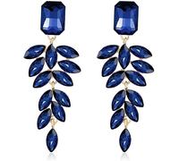 FDEETY Orecchini Pendenti Foglia Cristallo Brillante Goccia Eleganti Accessori Donna Cerimonia Matrimonio Lusso Raffinati Scintillanti