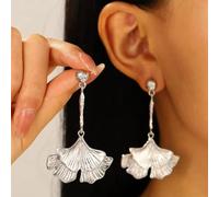 FDEETY Orecchini Pendenti Foglia Ginkgo Eleganti Gioielli Donna Stile Botanico Accessori Lussuosi Decorazione Naturale