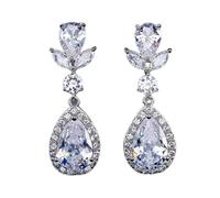 FDEETY Orecchini Pendenti Goccia Cristallo Zirconia Cubica Brillante Eleganti Lussuosi Cerimonia Sposa Matrimonio Donna