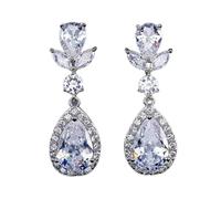 FDEETY Orecchini Pendenti Goccia Cristallo Zirconia Cubica Brillante Eleganti Lussuosi Cerimonia Sposa Matrimonio Donna