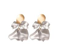 FDEETY Orecchini Pendenti Petalo Ondulato Metallo Lucido Eleganti Gioielli Donna Accessori Stile Minimalista Decorazione