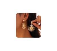 FDEETY Orecchini Pendenti Sole Raggiante Stile Vintage Gioielli Donna Eleganti Accessori Brillanti Decorazione Ornamento Femminile