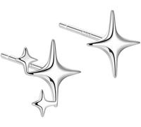 FDEETY Orecchini Stella Quattro Punte Brillanti Gioielli Donna Eleganti Accessori Lucenti Placcati