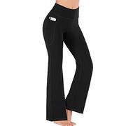 FDEETY Pantaloni da Yoga Bootcut Pantaloni da Allenamento Elasticizzati a Vita Alta Pantaloni da Ginnastica per Il Controllo della Pancia con Tasche (S)